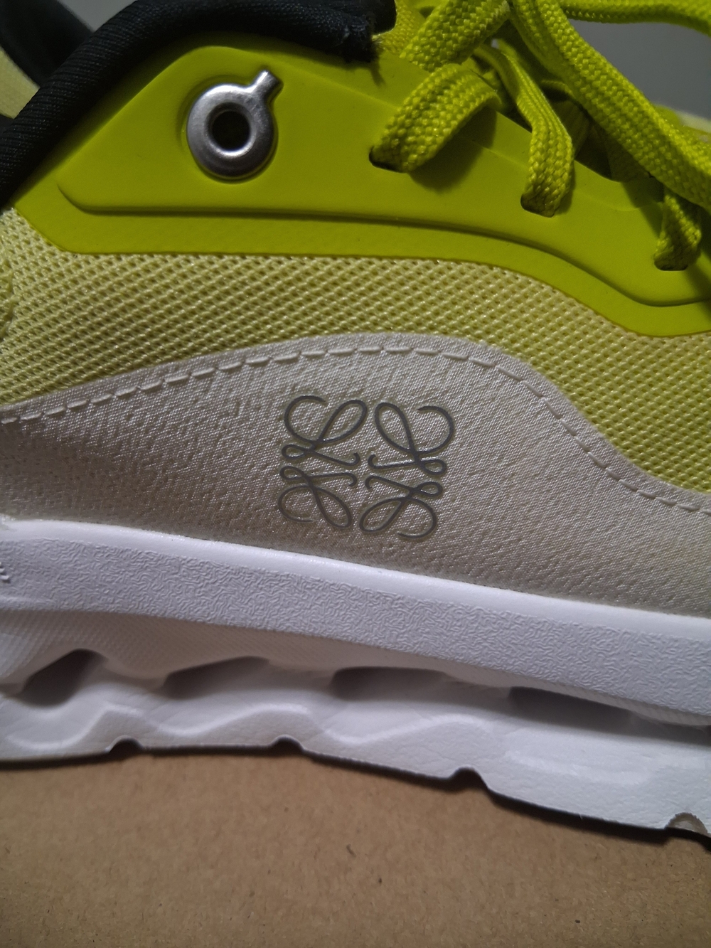 Loewe Neon Yellow and Cream Athletic Sneakers - Picture 11 of 16